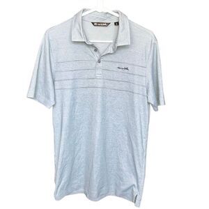 Travis Mathew Blue Striped Short Sleeve Polo Golf Tee #756